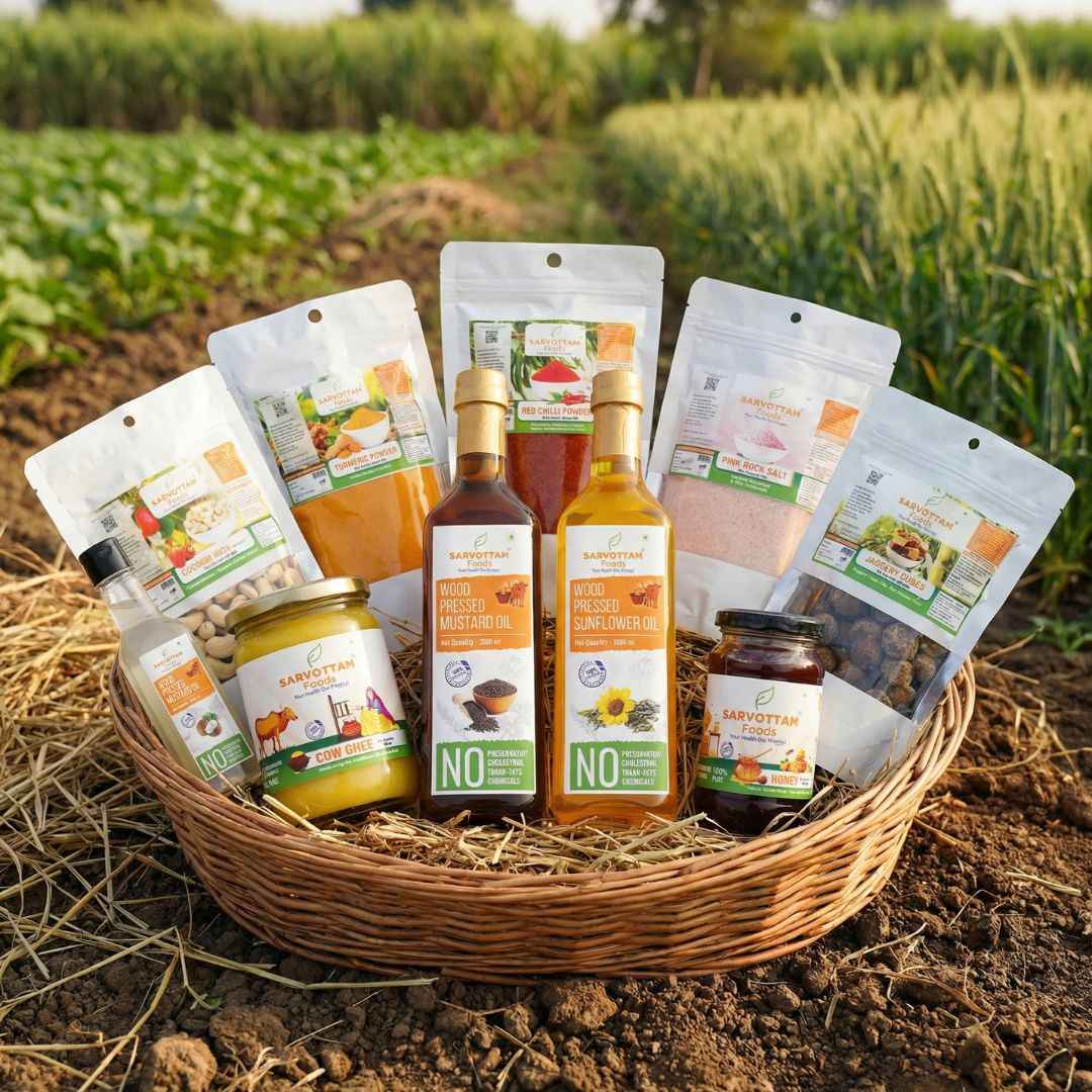 Mustard & Sunflower Grocery Basket